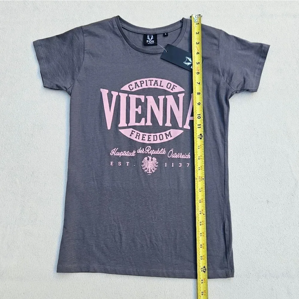 Fox Gray Vienna Graphic T-Shirt Size S - Picture 4 of 10